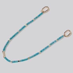 Beaded Bag Charm Decor Accent Thin Blue